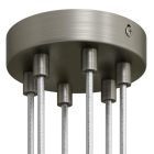 Cylindrical metal 6-hole ceiling rosette set