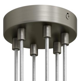 Cylindrical metal 6-hole ceiling rosette set