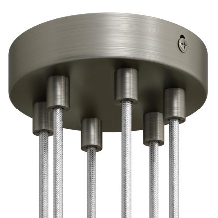 Cylindrical metal 6-hole ceiling rosette set