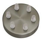 Cylindrical metal 6-hole ceiling rosette set