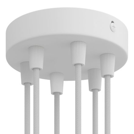 Cylindrical metal 6-hole ceiling rosette set