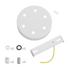 Cylindrical metal 6-hole ceiling rosette set