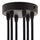Cylindrical metal 6-hole ceiling rosette set