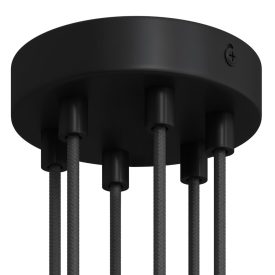 Cylindrical metal 6-hole ceiling rosette set