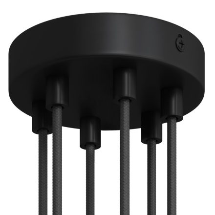 Cylindrical metal 6-hole ceiling rosette set