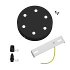 Cylindrical metal 6-hole ceiling rosette set