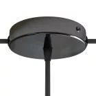 Cylindrical metal 1 central hole + 2 side holes ceiling rosette set
