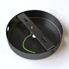 Cylindrical metal 1 central hole + 2 side holes ceiling rosette set