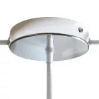 Cylindrical metal 1 central hole + 2 side holes ceiling rosette set