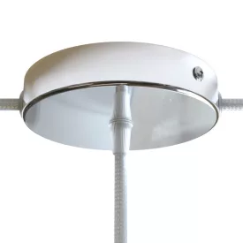   Cylindrical metal 1 central hole + 2 side holes ceiling rosette set