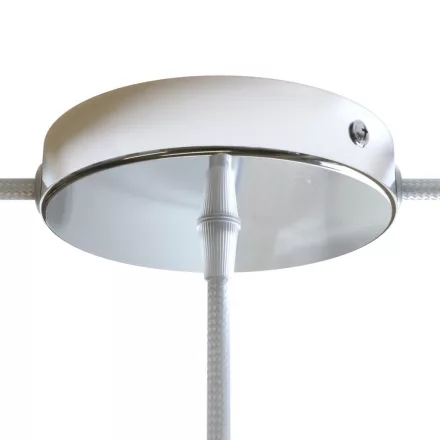 Cylindrical metal 1 central hole + 2 side holes ceiling rosette set