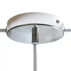 Cylindrical metal 1 central hole + 2 side holes ceiling rosette set