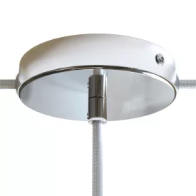   Cylindrical metal 1 central hole + 2 side holes ceiling rosette set