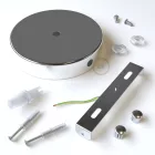 Cylindrical metal 1 central hole + 2 side holes ceiling rosette set