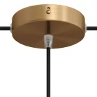 Cylindrical metal 1 central hole + 2 side holes ceiling rosette set