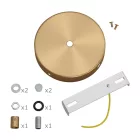 Cylindrical metal 1 central hole + 2 side holes ceiling rosette set