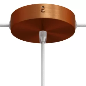   Cylindrical metal 1 central hole + 2 side holes ceiling rosette set