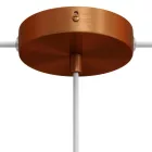 Cylindrical metal 1 central hole + 2 side holes ceiling rosette set