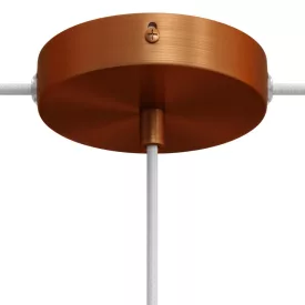   Cylindrical metal 1 central hole + 2 side holes ceiling rosette set