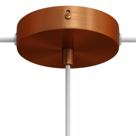 Cylindrical metal 1 central hole + 2 side holes ceiling rosette set