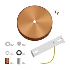 Cylindrical metal 1 central hole + 2 side holes ceiling rosette set