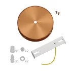Cylindrical metal 1 central hole + 2 side holes ceiling rosette set