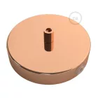 Cylindrical metal 1 central hole + 2 side holes ceiling rosette set