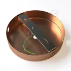 Cylindrical metal 1 central hole + 2 side holes ceiling rosette set