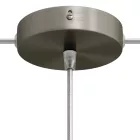 Cylindrical metal 1 central hole + 2 side holes ceiling rosette set