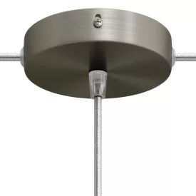   Cylindrical metal 1 central hole + 2 side holes ceiling rosette set