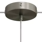 Cylindrical metal 1 central hole + 2 side holes ceiling rosette set