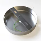 Cylindrical metal 1 central hole + 2 side holes ceiling rosette set