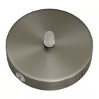 Cylindrical metal 1 central hole + 2 side holes ceiling rosette set