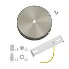 Cylindrical metal 1 central hole + 2 side holes ceiling rosette set
