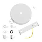Cylindrical metal 1 central hole + 2 side holes ceiling rosette set