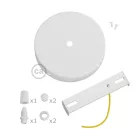 Cylindrical metal 1 central hole + 2 side holes ceiling rosette set
