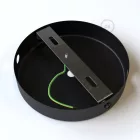 Cylindrical metal 1 central hole + 2 side holes ceiling rosette set