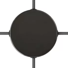   Cylindrical metal ceiling rosette set with 4 holes (connection box)