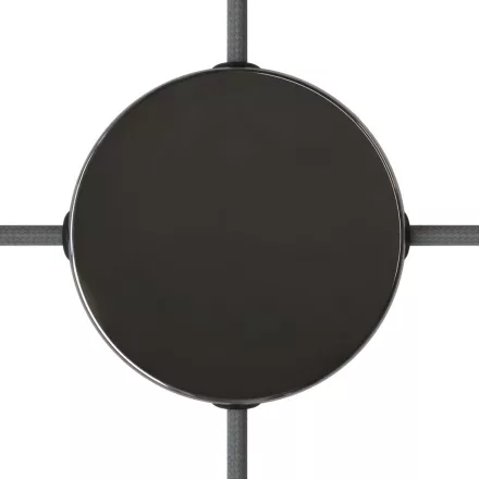 Cylindrical metal ceiling rosette set with 4 holes (connection box)