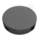 Cylindrical metal ceiling rosette set with 4 holes (connection box)