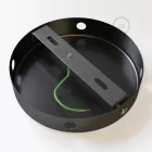 Cylindrical metal ceiling rosette set with 4 holes (connection box)