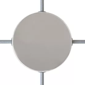   Cylindrical metal ceiling rosette set with 4 holes (connection box)