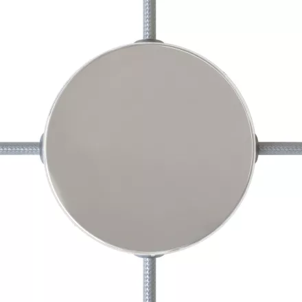 Cylindrical metal ceiling rosette set with 4 holes (connection box)