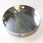 Cylindrical metal ceiling rosette set with 4 holes (connection box)
