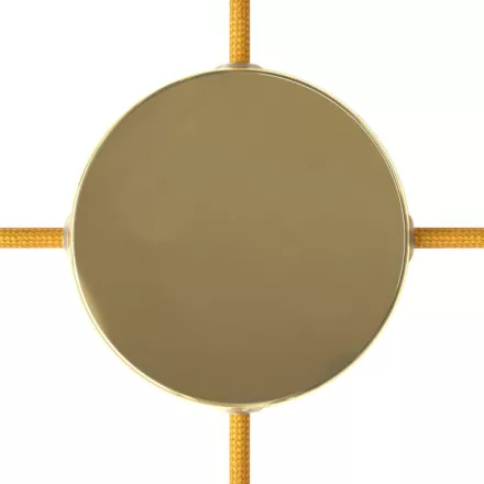 Cylindrical metal ceiling rosette set with 4 holes (connection box)