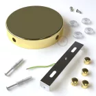 Cylindrical metal ceiling rosette set with 4 holes (connection box)