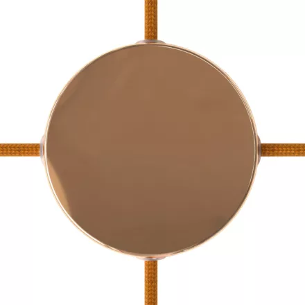 Cylindrical metal ceiling rosette set with 4 holes (connection box)
