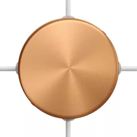   Cylindrical metal ceiling rosette set with 4 holes (connection box)