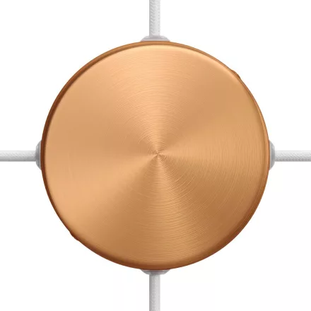 Cylindrical metal ceiling rosette set with 4 holes (connection box)