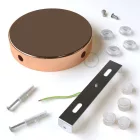 Cylindrical metal ceiling rosette set with 4 holes (connection box)
